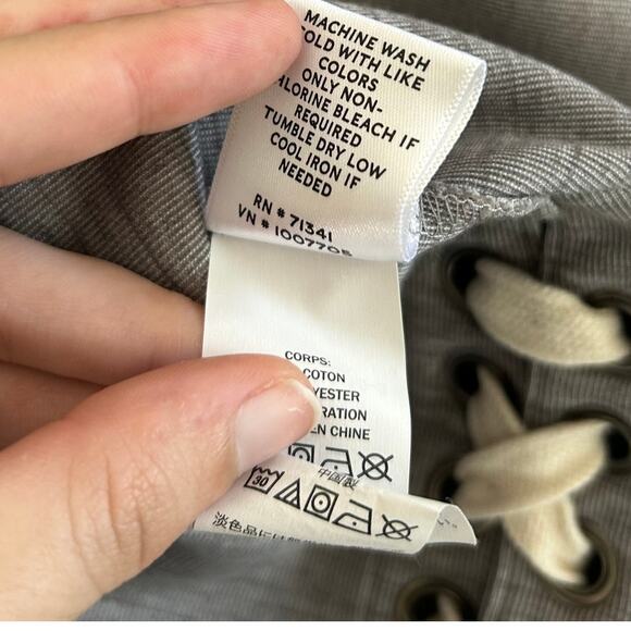 L.L. Bean Signature Side Tie Short Sleeve Tunic Top NWT Women's Sz M Gray Cotton - Picture 6 of 6